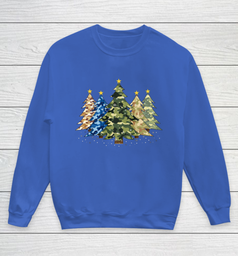Camo Print Christmas Trees with Camouflage Print Xmas Youth Sweatshirt 6