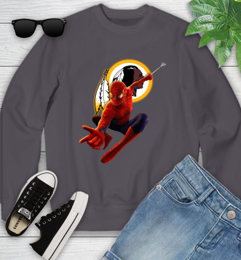 NFL Spider Man Avengers Endgame Football Washington Redskins Youth Sweatshirt 6