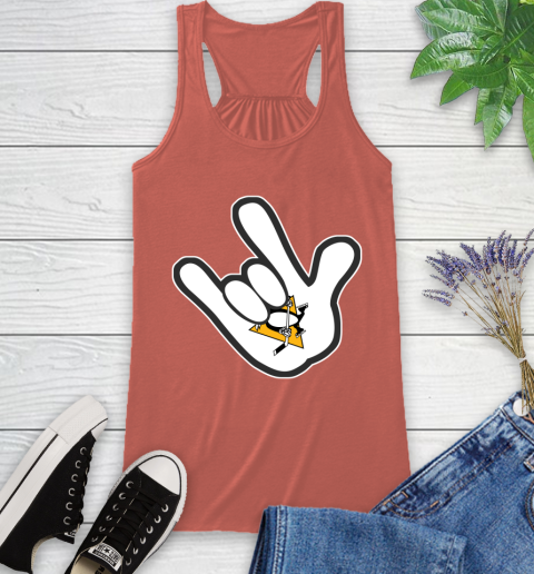 Pittsburgh Penguins NHL Hockey Mickey Rock Hand Disney Racerback Tank 4