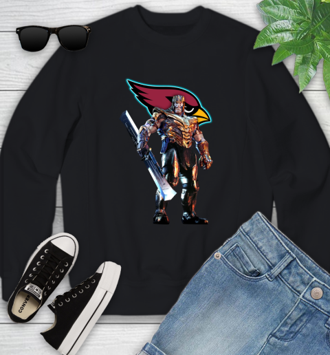 NFL Thanos Gauntlet Avengers Endgame Football Arizona Cardinals Youth Sweatshirt 2