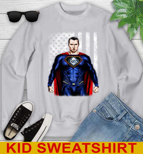 MLB Baseball Tampa Bay Rays Superman DC Shirt Youth Sweatshirt - Image 4