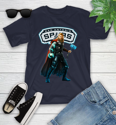 NBA Thor Avengers Endgame Basketball San Antonio Spurs Youth T-Shirt 3