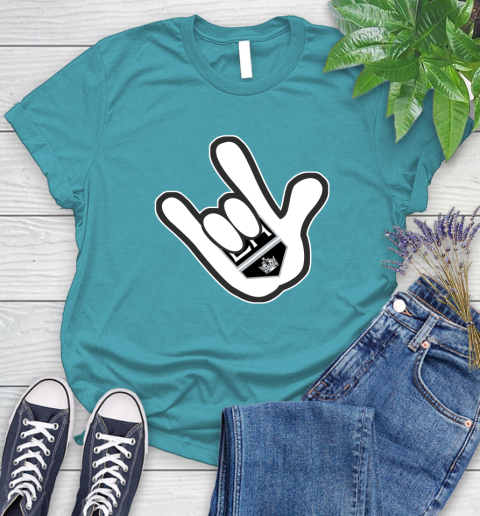 Los Angeles Kings NHL Hockey Mickey Rock Hand Disney Women's T-Shirt 12