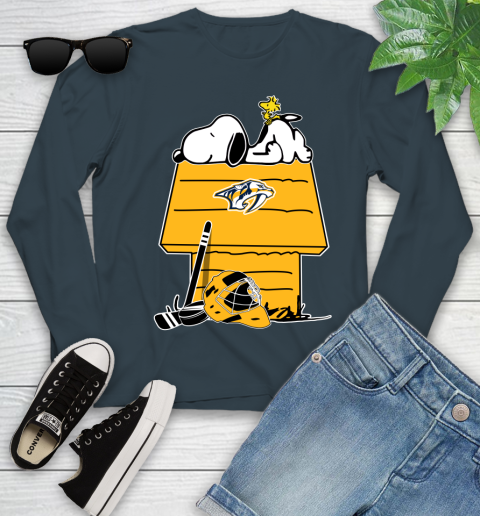 Nashville Predators NHL Hockey Snoopy Woodstock The Peanuts Movie Youth Long Sleeve 8