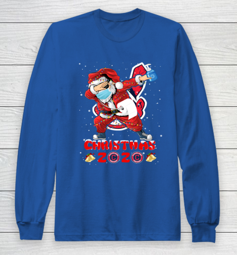 Cleveland Indians Funny Santa Claus Dabbing Christmas 2020 MLB Long Sleeve T-Shirt 6