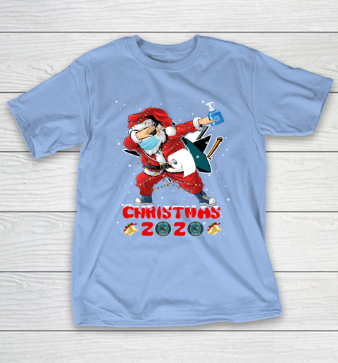San Jose Sharks Funny Santa Claus Dabbing Christmas 2020 NHL T-Shirt 10