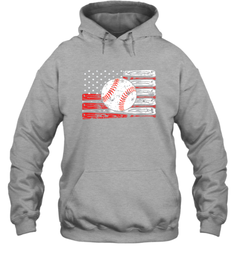 oqek vintage baseball american flag shirt 4th of july gifts hoodie 23 front sport grey