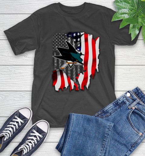San Jose Sharks NHL Hockey American Flag T-Shirt
