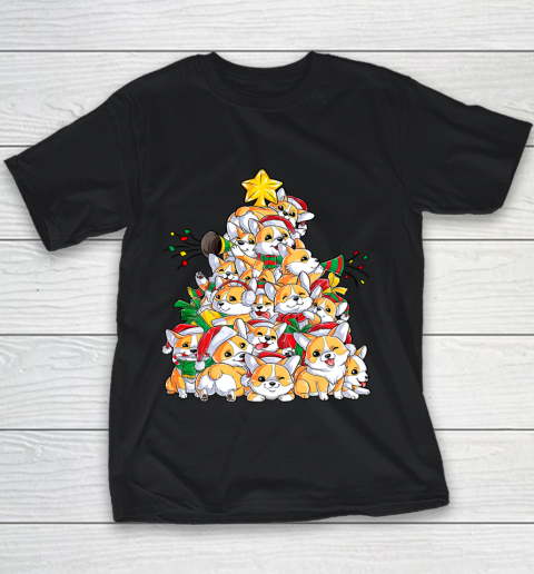 Corgi Christmas Tree Dog Santa Merry Corgmas Xmas Gifts Youth T-Shirt