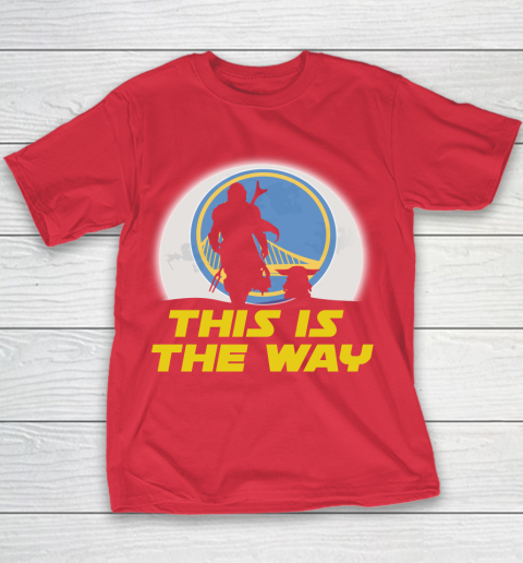 Golden State Warriors NBA Basketball Star Wars Yoda And Mandalorian This Is The Way Youth T-Shirt 7