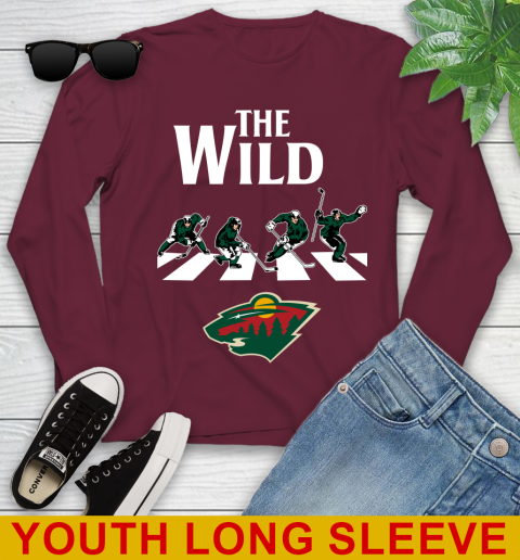NHL Hockey Minnesota Wild The Beatles Rock Band Shirt Youth Long Sleeve 6