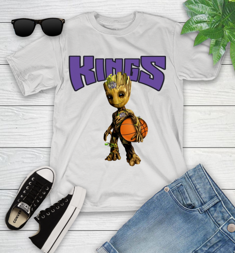 Sacramento Kings NBA Basketball Groot Marvel Guardians Of The Galaxy Youth T-Shirt