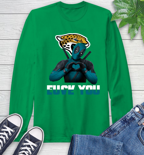 NHL Jacksonville Jaguars Deadpool Love You Fuck You Football Sports Long Sleeve T-Shirt 8