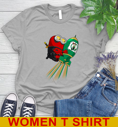 NBA Basketball Boston Celtics Deadpool Minion Marvel Shirt Women's T-Shirt 5