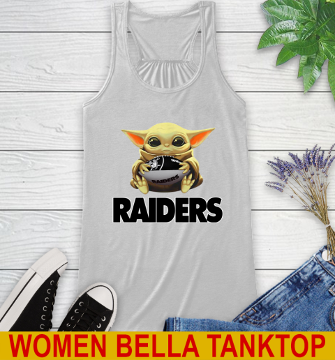 NFL Football Oakland Raiders Baby Yoda Star Wars Shirt Racerback Tank