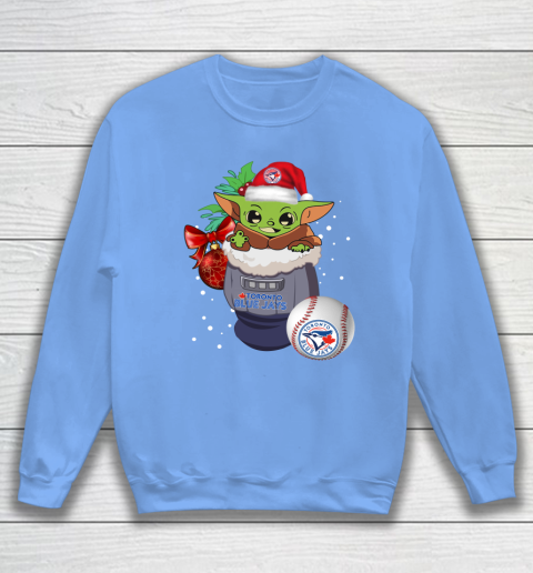 Toronto Blue Jays Christmas Baby Yoda Star Wars Funny Happy MLB Sweatshirt 9