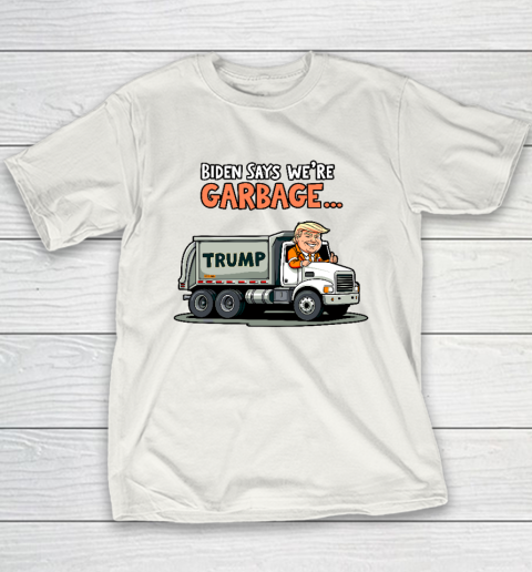 Donald Trump Rides In Garbage Truck Youth T-Shirt