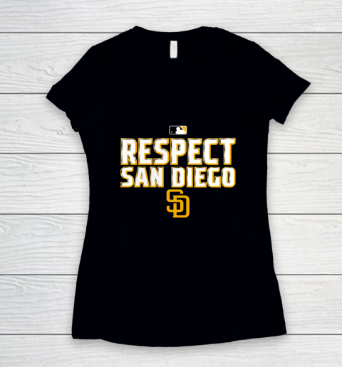 Respect San Diego Padres Women's V-Neck T-Shirt