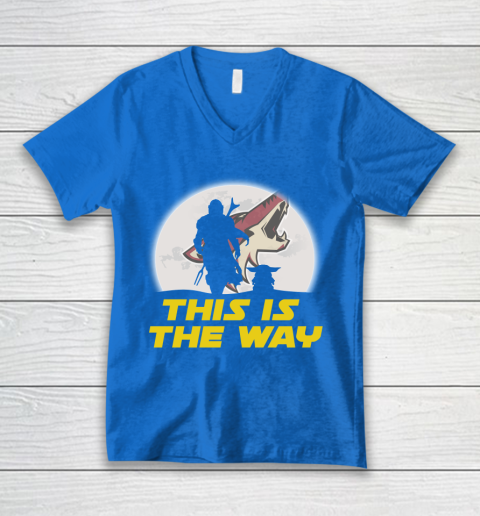 Arizona Coyotes NHL Ice Hockey Star Wars Yoda And Mandalorian This Is The Way V-Neck T-Shirt 5