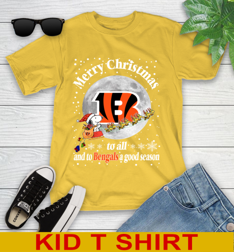Cincinnati Bengals Merry Christmas To All And To Bengals A Good Season NFL Football Sports Youth T-Shirt 9