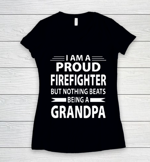 Grandpa Funny Gift Apparel  Firefighter Grandpa Women's V-Neck T-Shirt