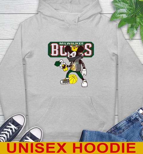 Milwaukee Bucks NBA Basketball Mickey Peace Sign Sports Hoodie 6