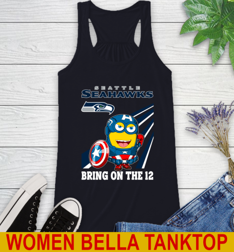 NFL Football Seattle Seahawks Captain America Marvel Avengers Minion Shirt Racerback Tank 8