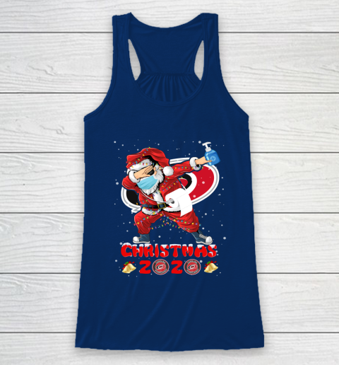 Carolina Hurricanes Funny Santa Claus Dabbing Christmas 2020 NHL Racerback Tank 6