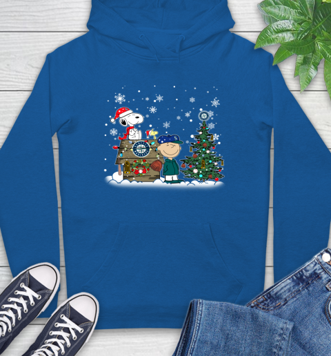 MLB Seattle Mariners Snoopy Charlie Brown Christmas Baseball Commissioner's Trophy Hoodie - Image 10
