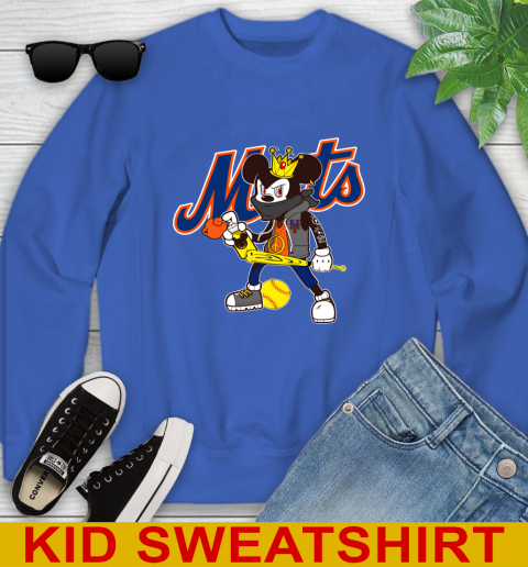 New York Mets MLB Baseball Mickey Peace Sign Sports Youth Sweatshirt 8 New York Mets MLB Baseball Mickey Peace Sign Sports Youth Sweatshirt - Image 8