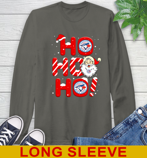 Toronto Blue Jays MLB Baseball Ho Ho Ho Santa Claus Merry Christmas Shirt Long Sleeve T-Shirt 10