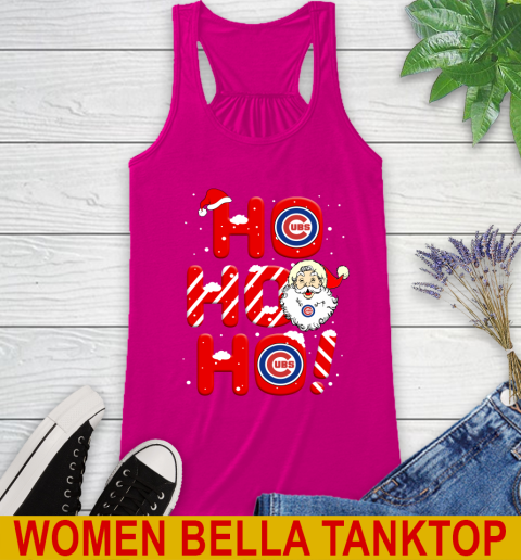 Chicago Cubs MLB Baseball Ho Ho Ho Santa Claus Merry Christmas Shirt Racerback Tank 6