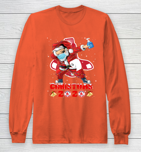Boston Red Sox Funny Santa Claus Dabbing Christmas 2020 MLB Long Sleeve T-Shirt 3