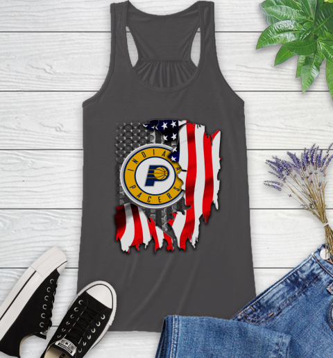 Indiana Pacers NBA Basketball American Flag Racerback Tank 11