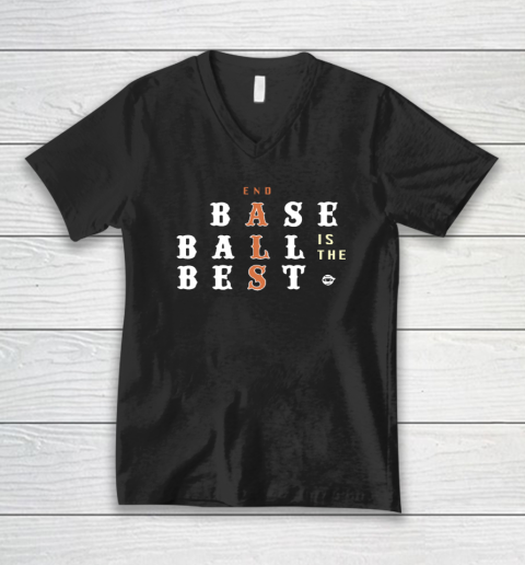 End ALS Baseball Is The Best V-Neck T-Shirt