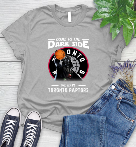 NBA Come To The Dark Side We Have Toronto Raptors Star Wars Darth Vader Basketball Women's T-Shirt 5