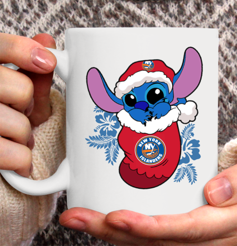 New York Islanders Christmas Stitch In The Sock Funny Disney NHL Ceramic Mug 11oz 2