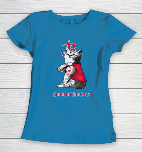 NBA Basketball My Cat Loves Houston Rockets Women's T-Shirt 6