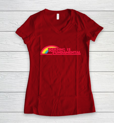 Reading Rainbow t shirt Reading is Fundamental Gay Rainbow Women's V-Neck T-Shirt 6