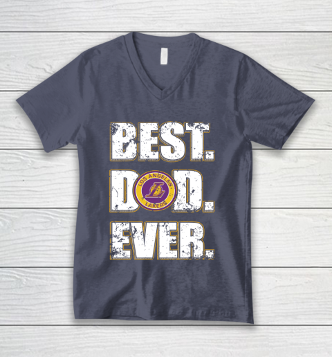 NBA Los Angeles Lakers Basketball Best Dad Ever Family Shirt V-Neck T-Shirt 7