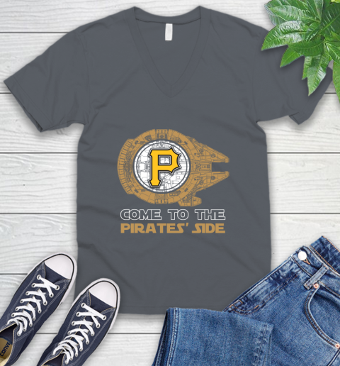 MLB Come To The Pittsburgh Pirates Side Star Wars Baseball Sports V-Neck T-Shirt 4