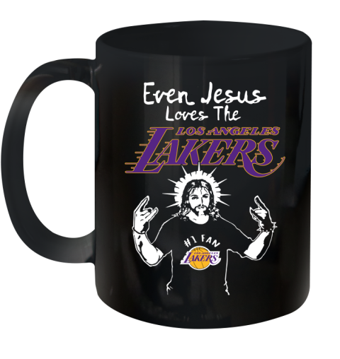 Los Angeles Lakers NBA Basketball Even Jesus Loves The Lakers Shirt Ceramic Mug 11oz