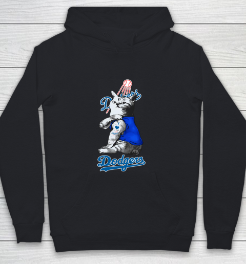MLB Baseball My Cat Loves Los Angeles Dodgers Youth Hoodie