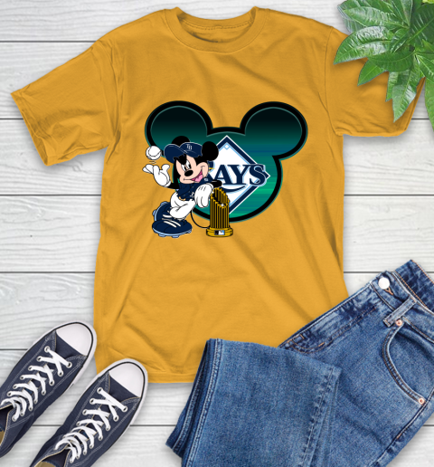 MLB Tampa Bay Rays The Commissioner's Trophy Mickey Mouse Disney T-Shirt 4 MLB Tampa Bay Rays The Commissioner's Trophy Mickey Mouse Disney T-Shirt - Image 4
