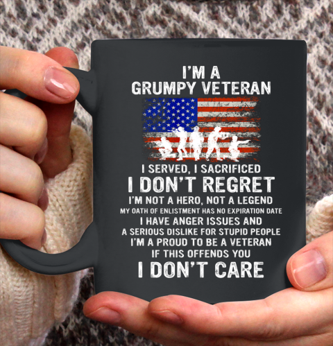Veteran Shirt I Am A Grumpy Veteran Proud To Be Veteran Ceramic Mug 11oz