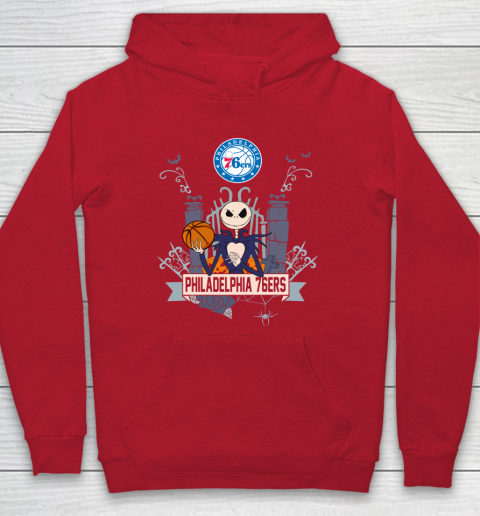 NBA Philadelphia 76ers Basketball Jack Skellington Halloween Hoodie 7