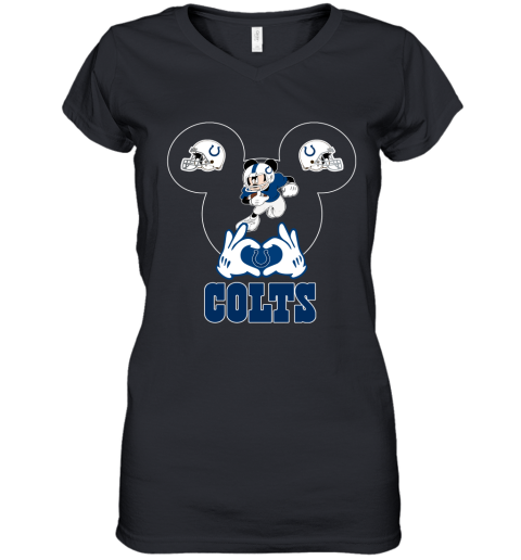 I Love The Colts Mickey Mouse Indianapolis Colts Women's V-Neck T-Shirt