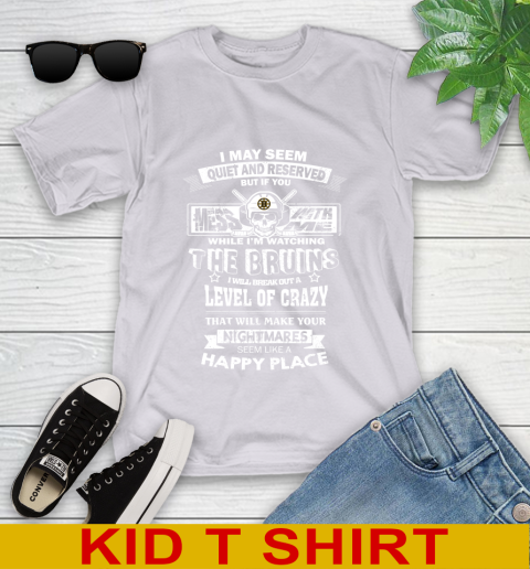 Boston Bruins NHL Hockey If You Mess With Me While I'm Watching My Team Youth T-Shirt 4