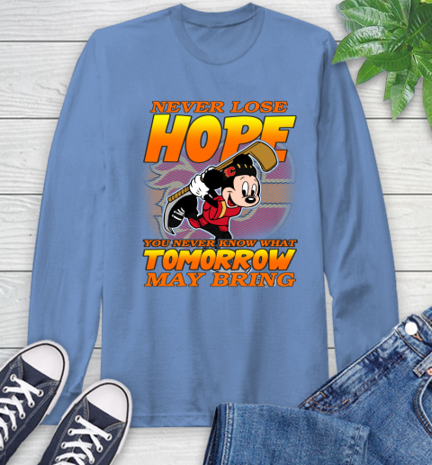 Calgary Flames NHL Hockey ootball Mickey Disney Never Lose Hope Long Sleeve T-Shirt 12