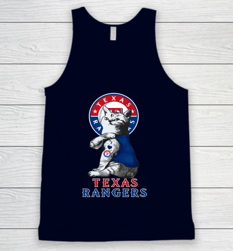 MLB Baseball My Cat Loves Texas Rangers Tank Top 2